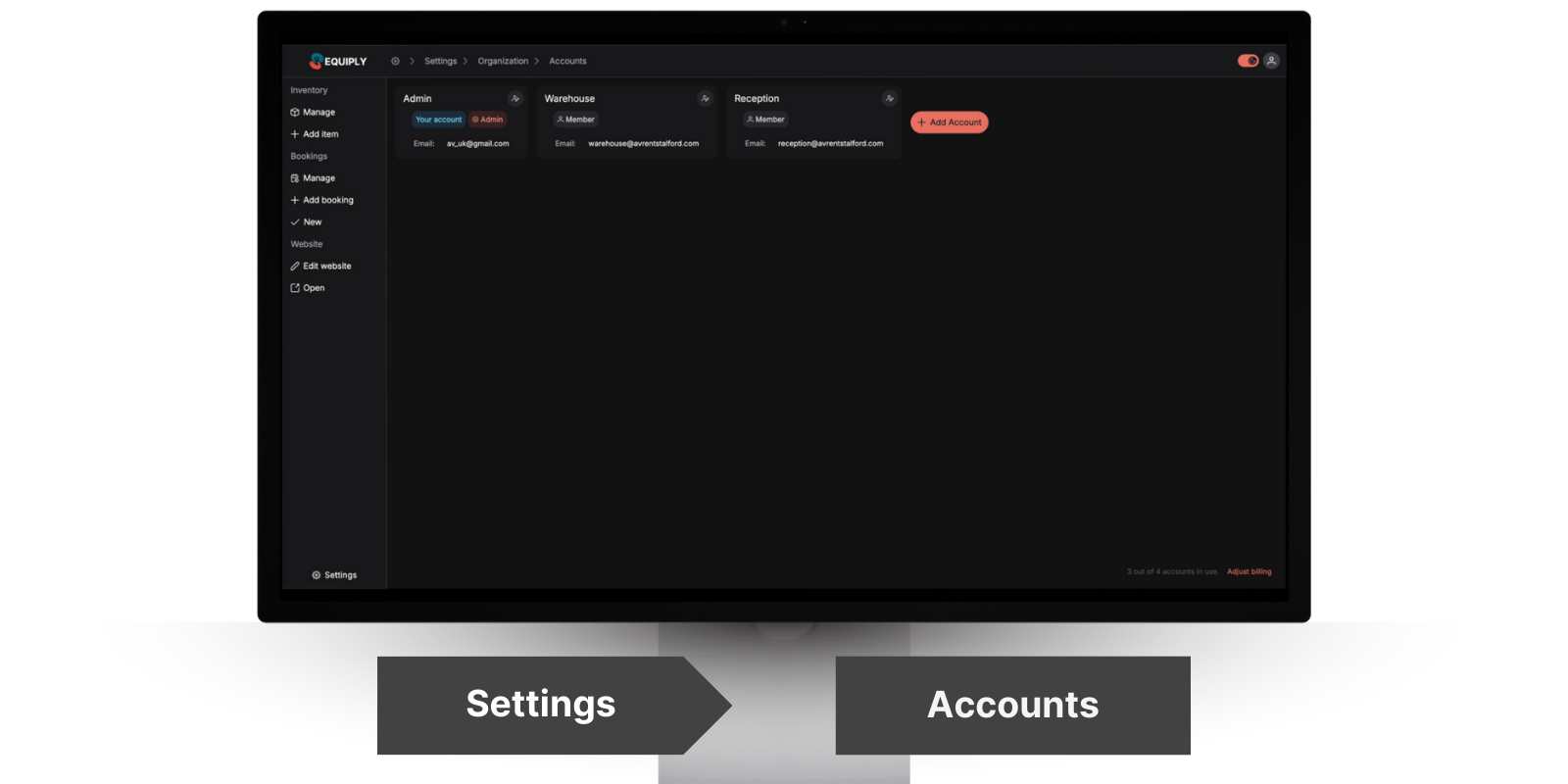 Accounts Management Page
