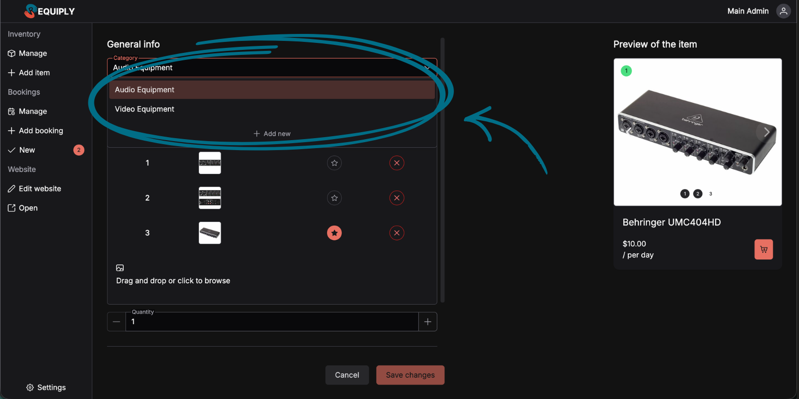 Category Dropdown in Product Editor