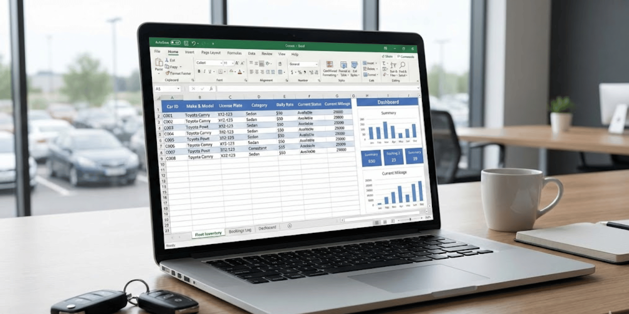 Example Excel spreadsheet for rental tracking