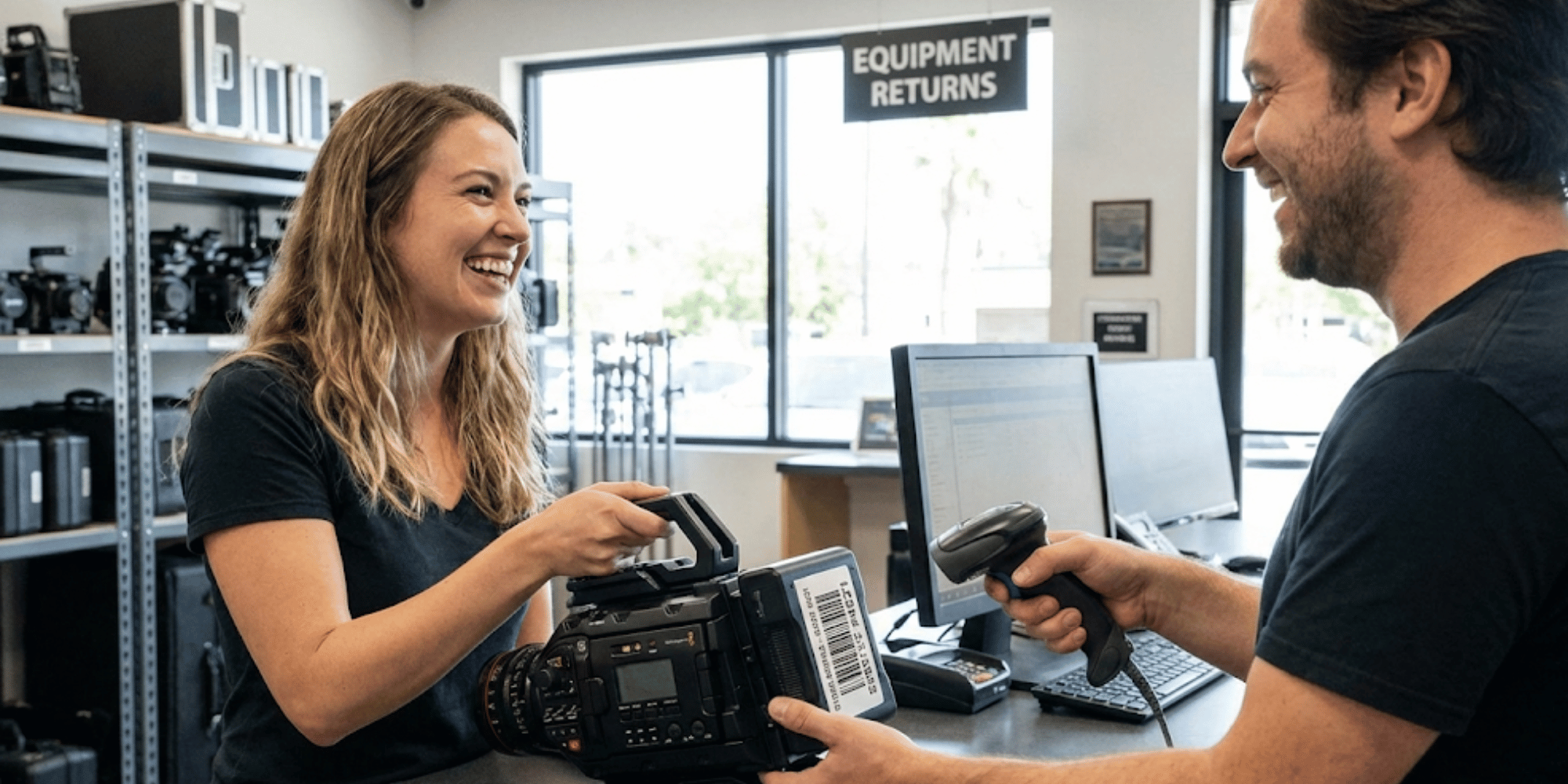 Example barcode label on equipment