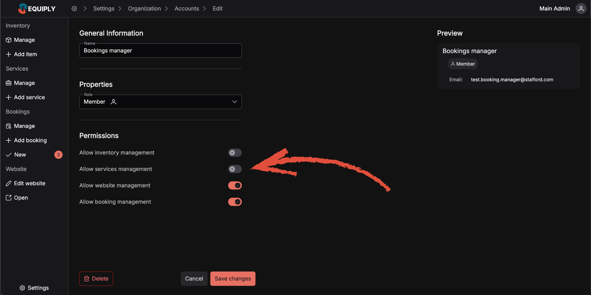 Access Control Settings