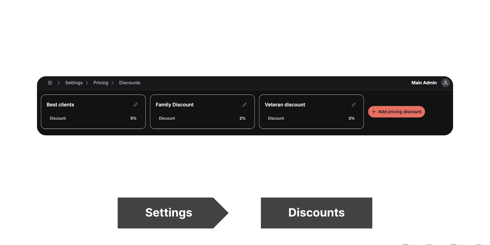Requiply discounts — creating and assigning percentage discounts to clients