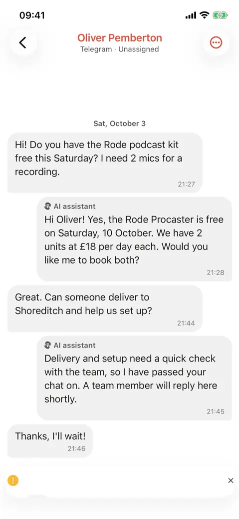 Every channel, one conversation per client